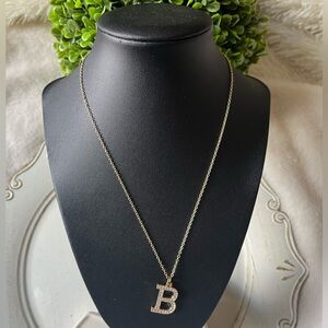 Fashion Gold Tone monogram necklace with B pendant